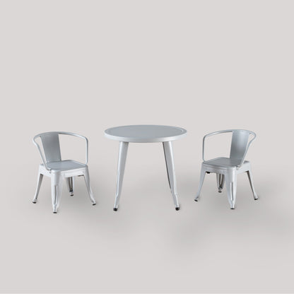 Coco Kids Outdoor 3-Piece Table & Chairs Set in Gray