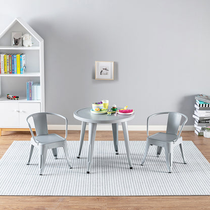 Coco Kids Outdoor 3-Piece Table & Chairs Set in Gray