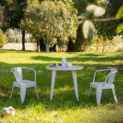 Coco Kids Outdoor 3-Piece Table & Chairs Set in Gray